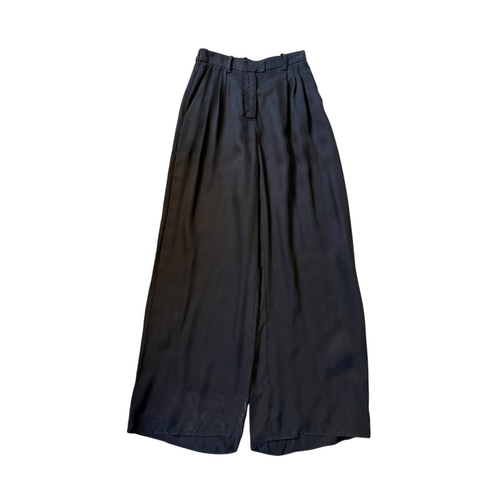 WAYF Womens Black Pleated High Waist Wide Leg Trousers 2509NRCH-R27 XS